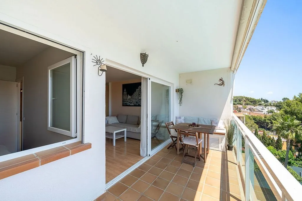Balcony - 1-Bed Apartment with Pool in Cala Major