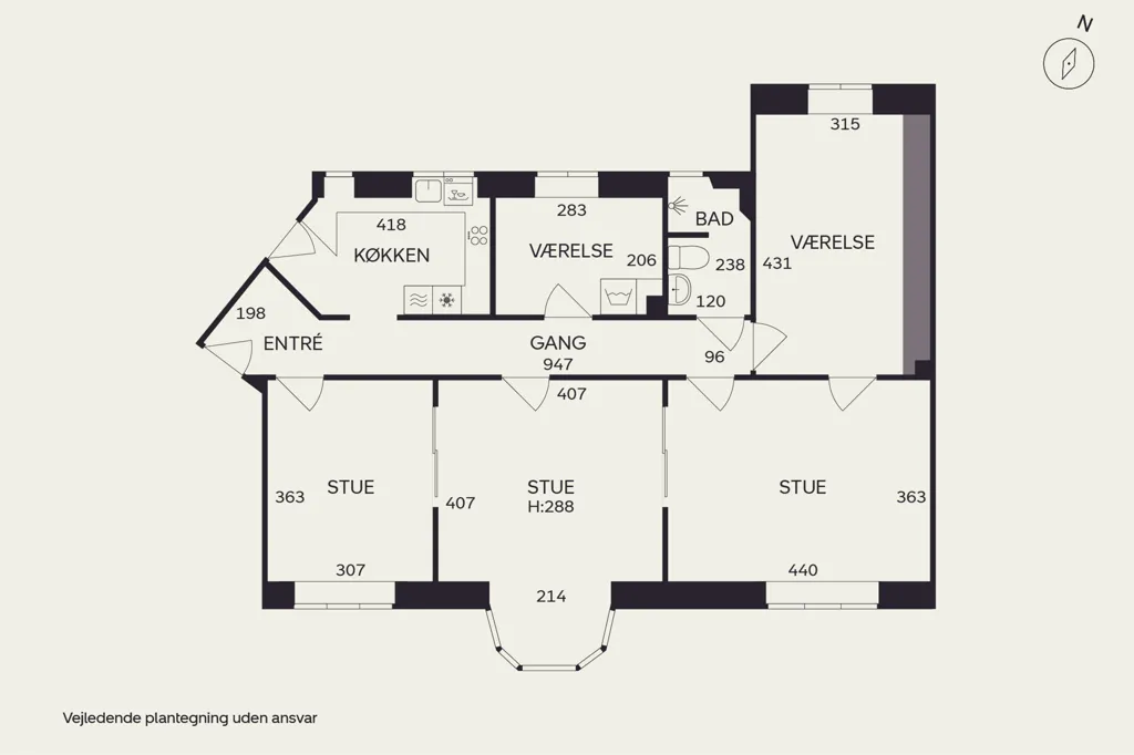 Plaan - Condo with Classic Elegance in Vesterbro