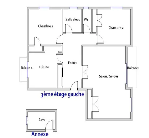 Plan - Appartement 4 Pièces avec Balcon à Valence