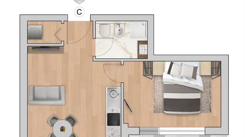 Plaan - Rearranged Flat with Balcony in Florence