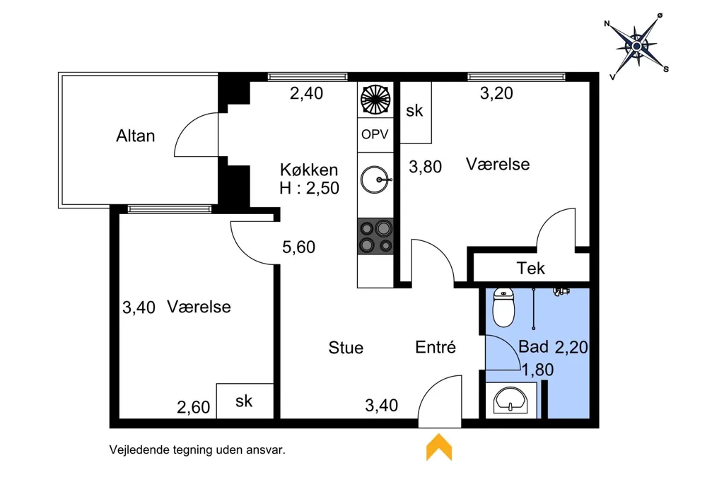 Planimetria - Modern Apartments with Balcony in Odense C