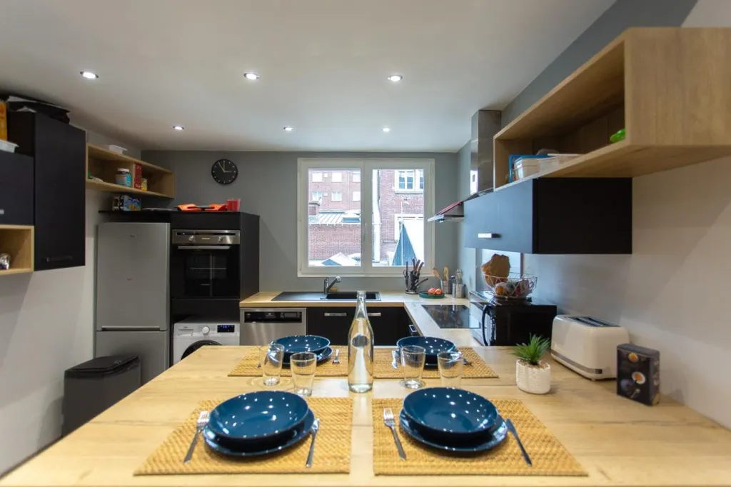 Köök - Student Flat with Private Bathroom in Amiens