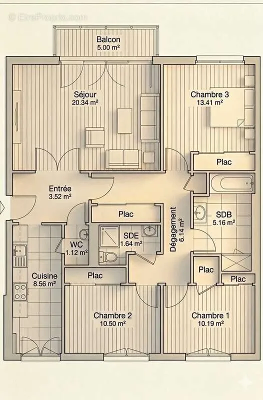 Appartement 4 pièces à Paris-17e