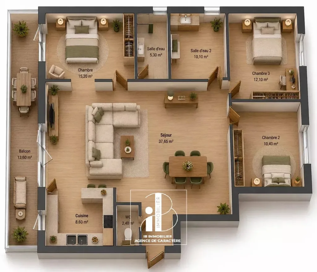 Planimetria - 4-Bed Flat with Balcony in Fontainebleau