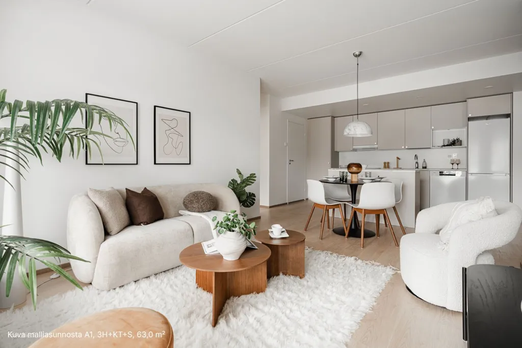 Elutuba - Modern Apartment with Balcony in Kuninkaantammi, Helsinki