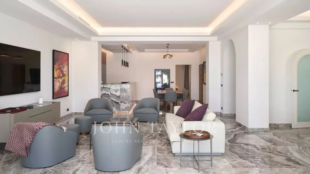 Séjour - Appartement Luxe avec Terrasse à Cannes