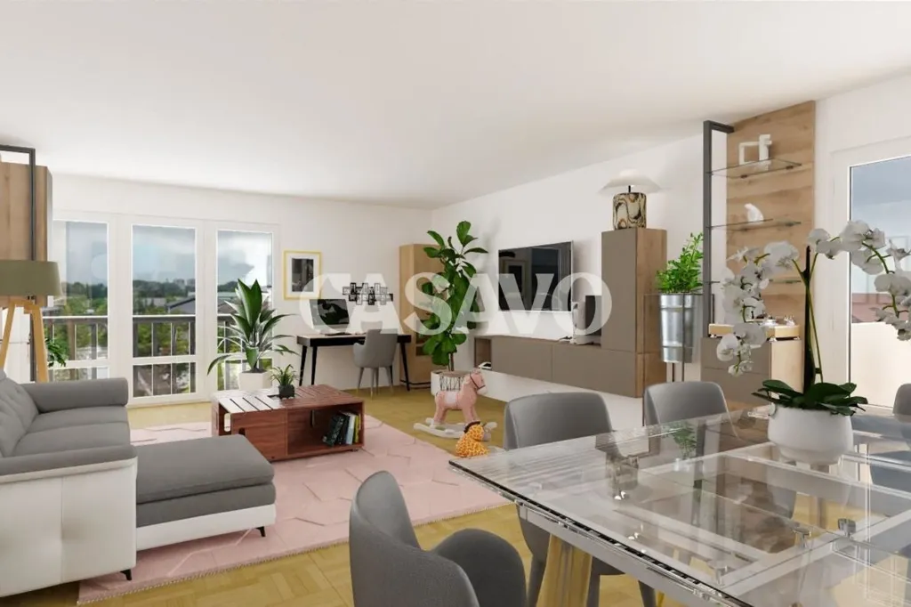 Living Room - Apartment with Panoramic View in Saint-Cloud