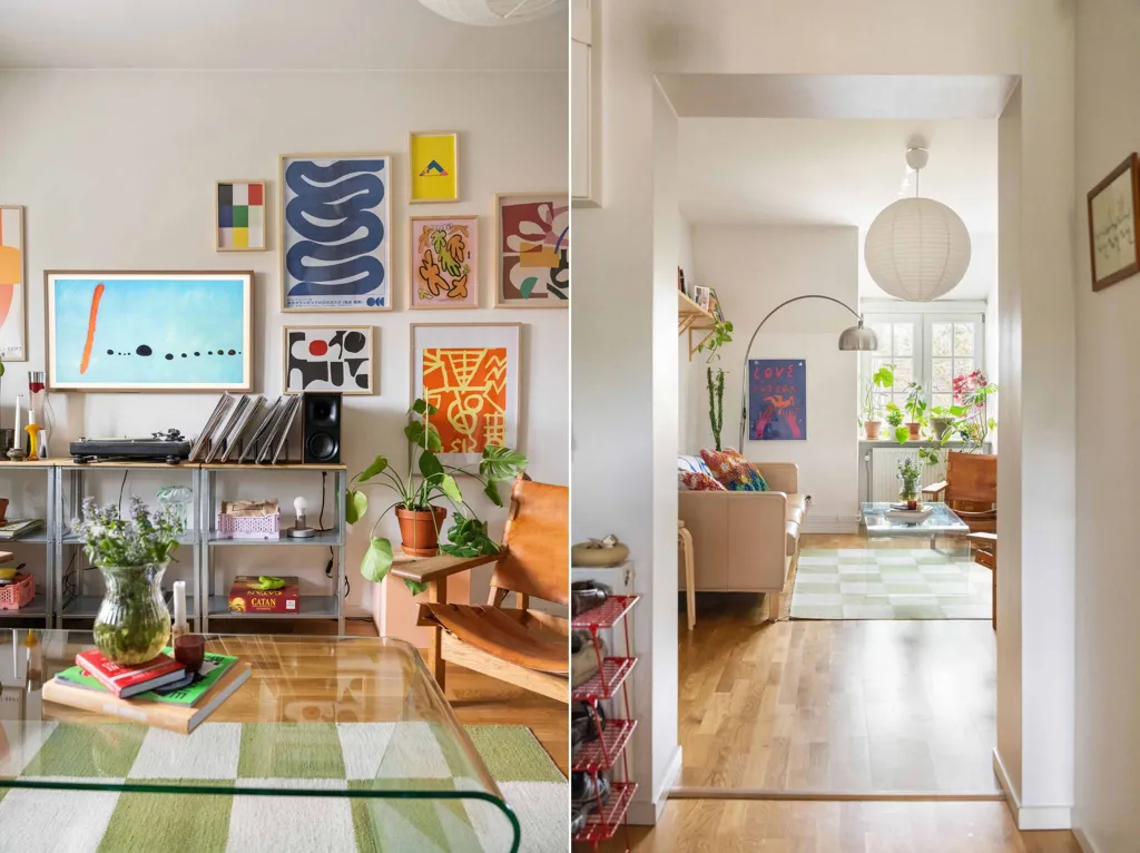 Séjour - Charming Two-Bedroom Apartment with Fireplace in Enskede