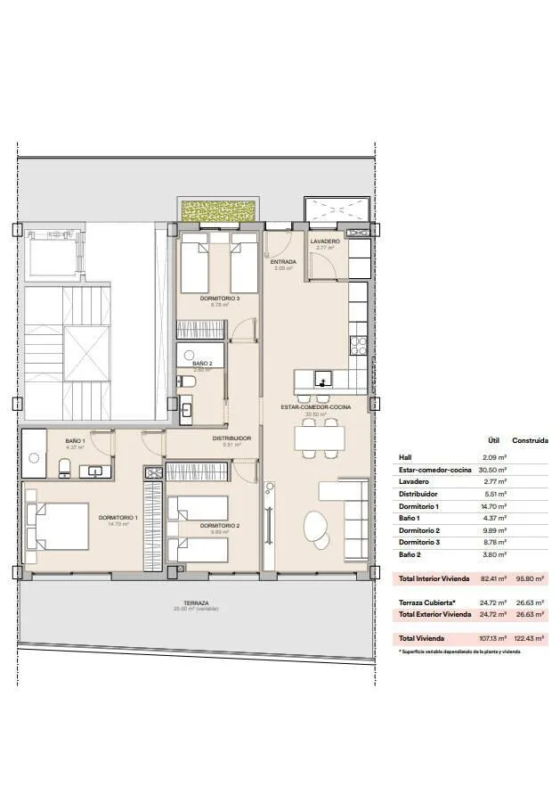 Floor Plan - Apartment with Terrace in La Nucia
