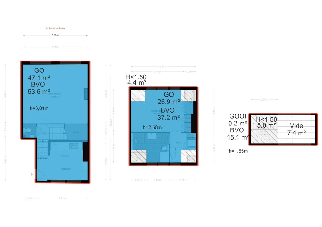 Floor Plan - Renovated Apartment with Garden View in Amsterdam