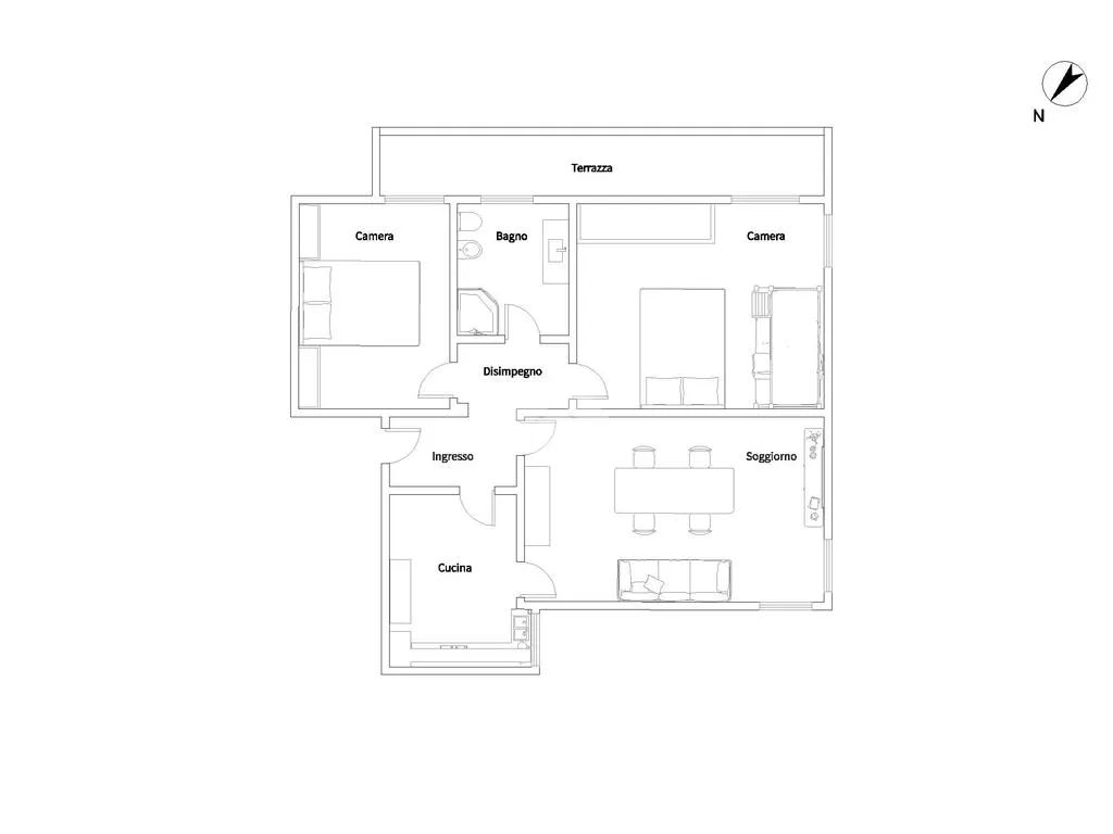 Plan - Trilocale with Laguna View in Grado