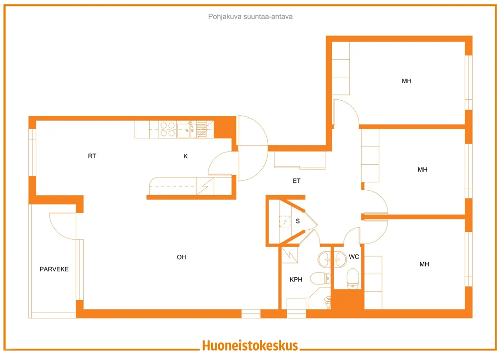 Floor Plan - City Centre Apartment with Balcony in Helsinki