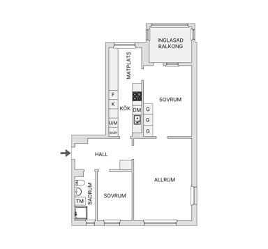 Planimetria - Apartment with Large Balcony in Värnamo