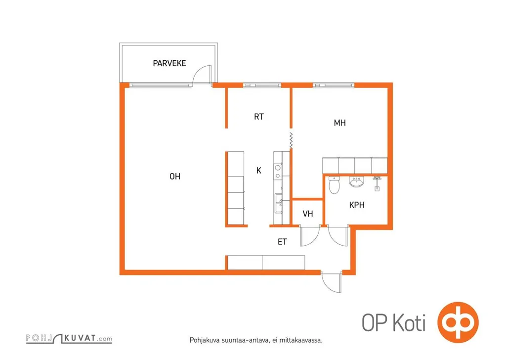 Plan - Upper Floor Flat with Balcony in Pieksämäki Centre