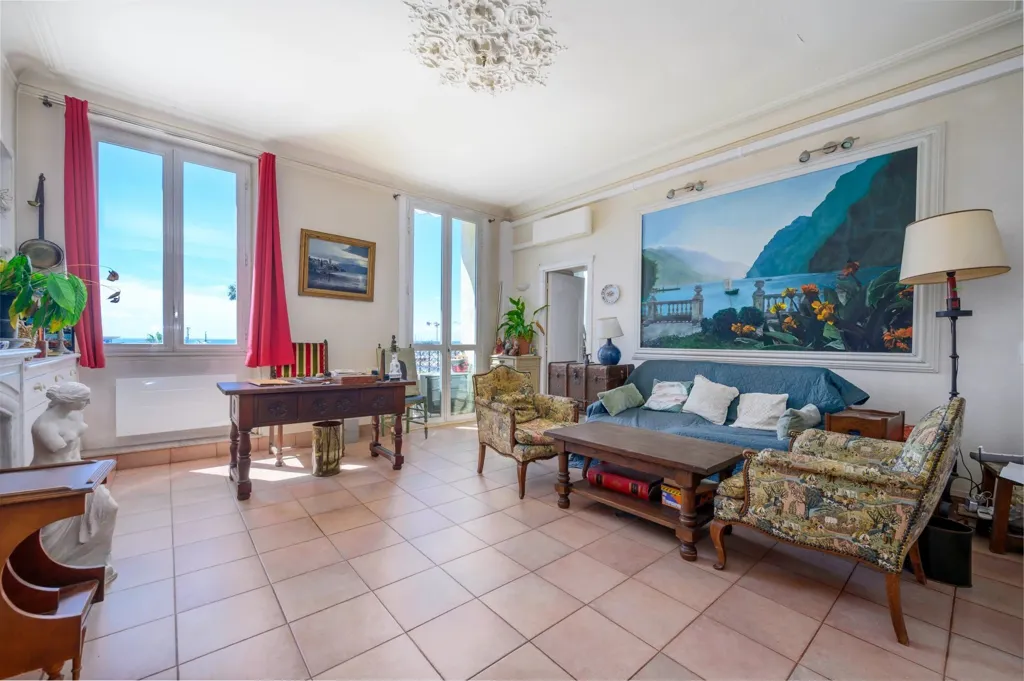 Séjour - Appartement Luxueux avec Vue Mer à Cannes