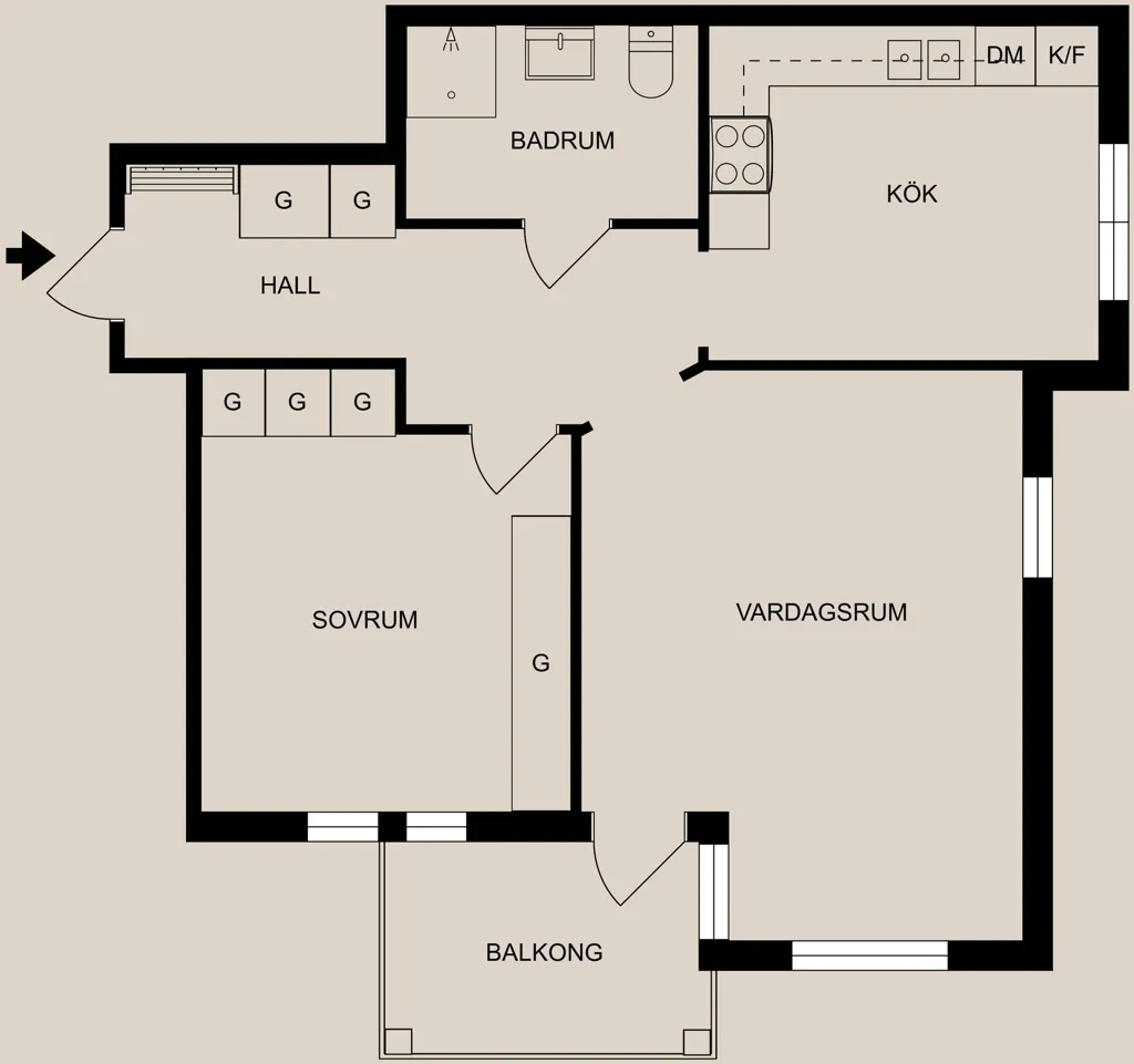 Plan - Renovated Flat with Balcony in Central Norrköping