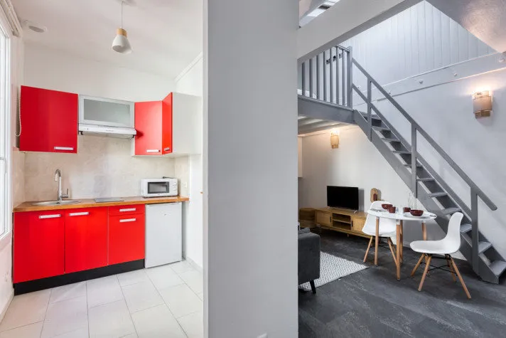 Köök - Studio with Seine View in Melun Centre
