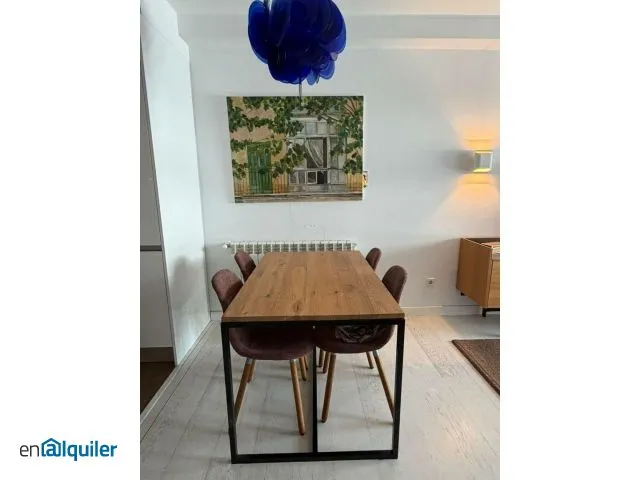 Dining Room - Furnished Apartment with River View in Donostia