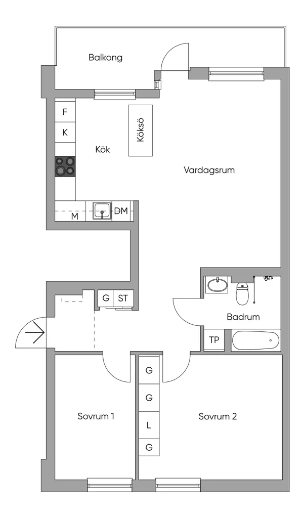 Plan - Apartment with Balcony in Billdal