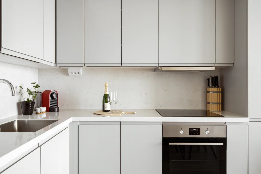 Kitchen - Apartment with City View in Gothenburg