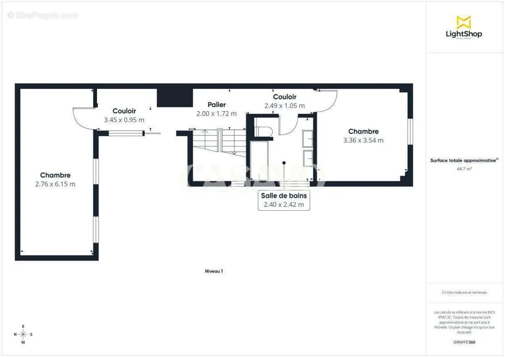 Planimetria - Architectural House with Terraces in Puteaux