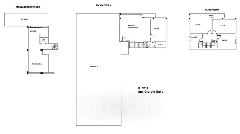 Floor Plan - Apartment with Balcony and Terrace in Carolei