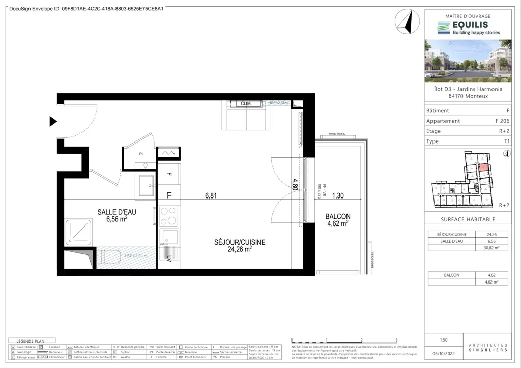 Plaan - Studio with Terrace in Monteux