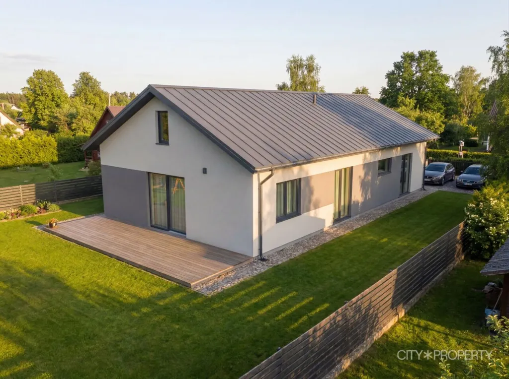 Vue aérienne - New Detached House with Balcony in Harku