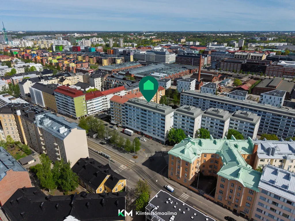 Õhuvaade - Modernised Flat with Views in Alppila