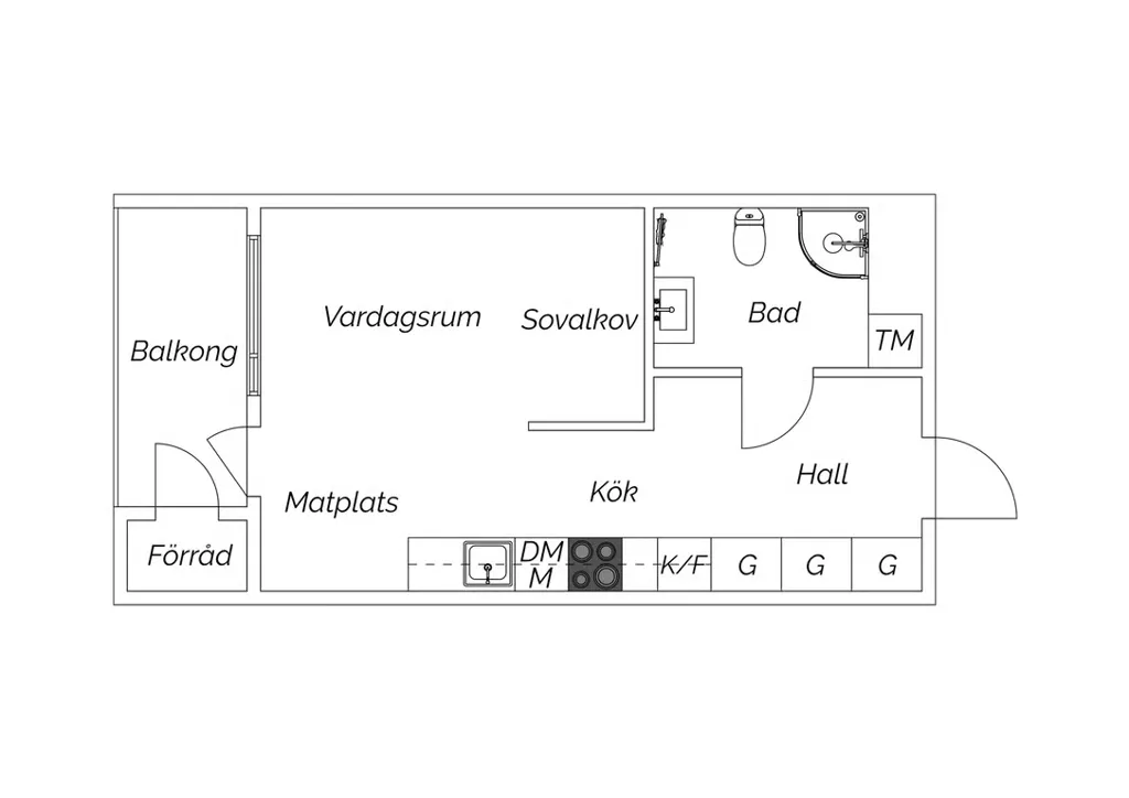 Plan - Apartment with South Balcony in Kolla Parkstad