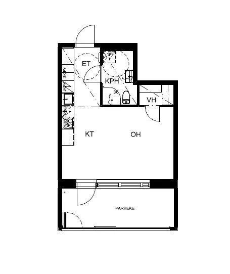 Plan - Modern Studio with Balcony in Hervanta, Tampere