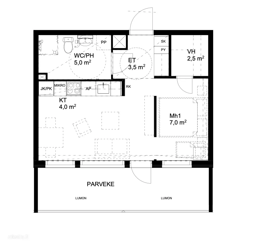Planimetria - Apartment with Balcony in Hiironen, Oulu