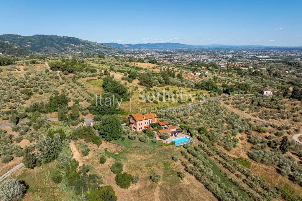 Vue aérienne - Tuscan Farmhouse with Panoramic View near Lucca
