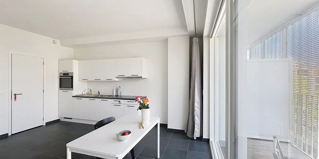 Köök - Studio with Terrace in Evere