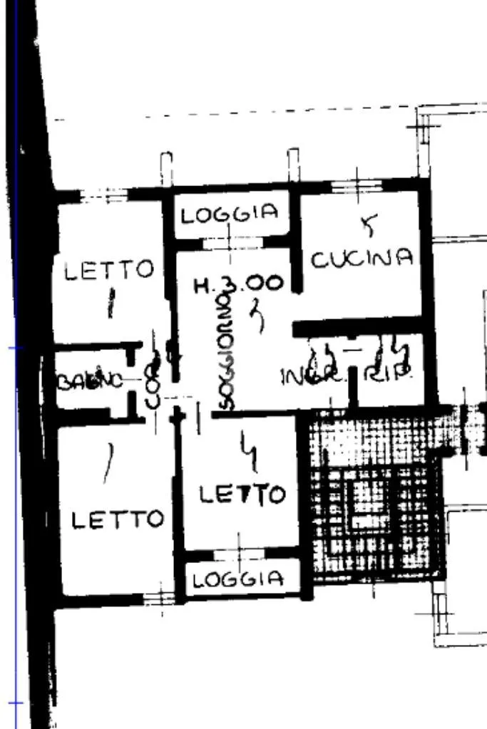 Planimetria - Rear-Facing Apartment with Balcony in Mantua
