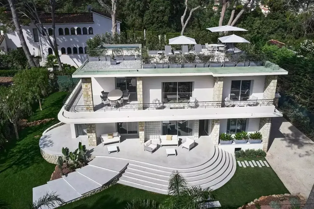Aerial - 1950s Villa with Sea View in Cap d'Antibes