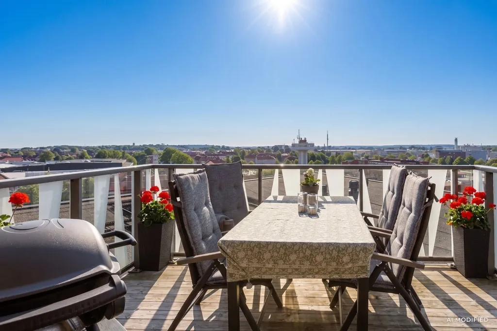 Terrazza - Etagé Flat with Balcony & Rooftop in Kalmar