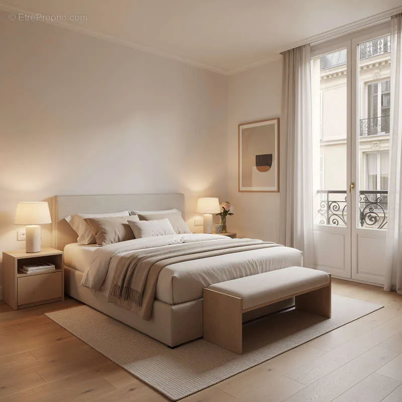 Chambres - Appartement 2 Pièces avec Terrasse à Paris