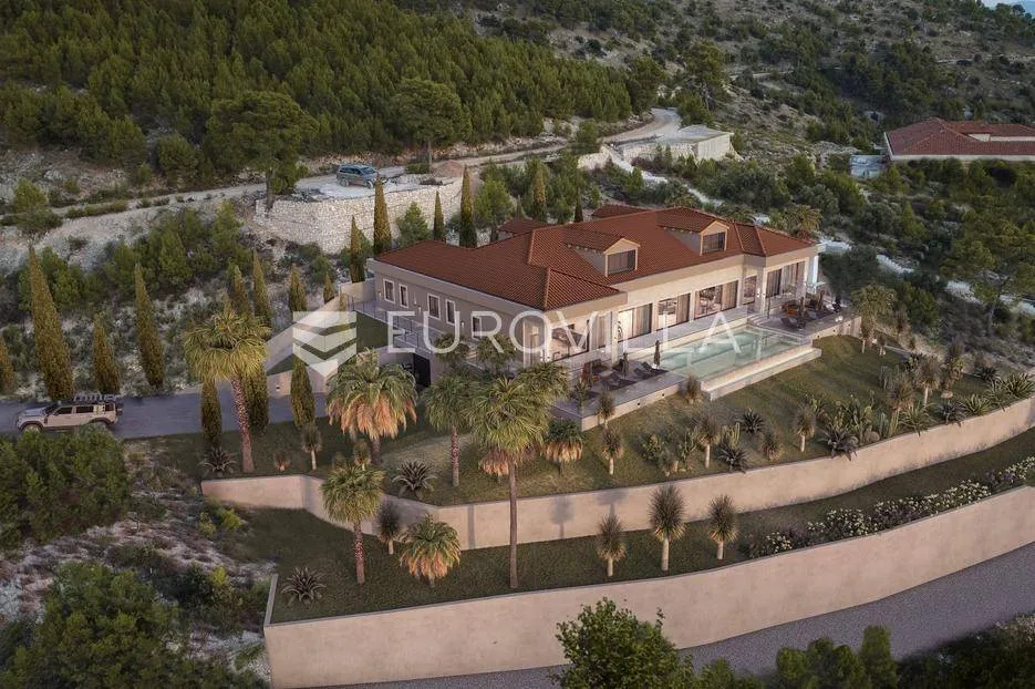 Vista aerea - Luxury Villa with Seafront in Nerežišća