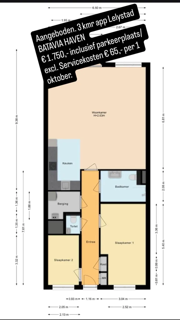 Floor Plan - Apartment with Harbour View in Lelystad