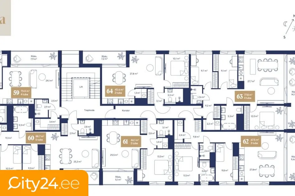 Plan - New Flat with Balcony in Paevälja, Tallinn