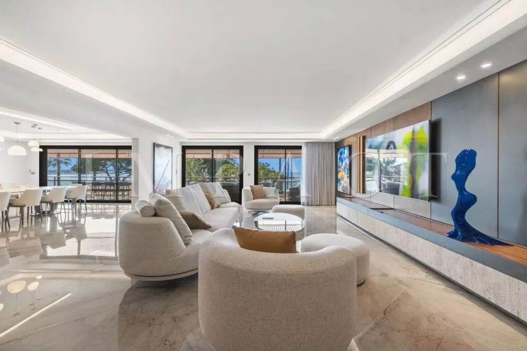 Séjour - Appartement de luxe avec terrasse à Cannes