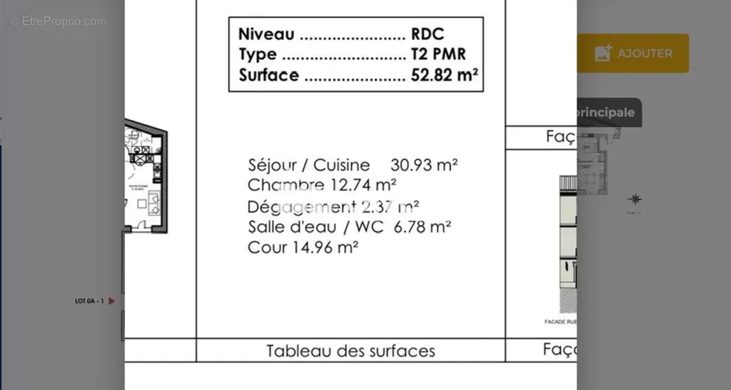 Plan - Appartement avec Cour Privée en Centre-Ville de Montpellier