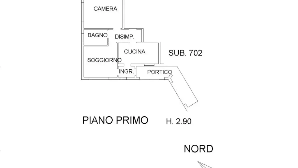 Plan - First-Floor Apartment with Private Porch in Mozzo