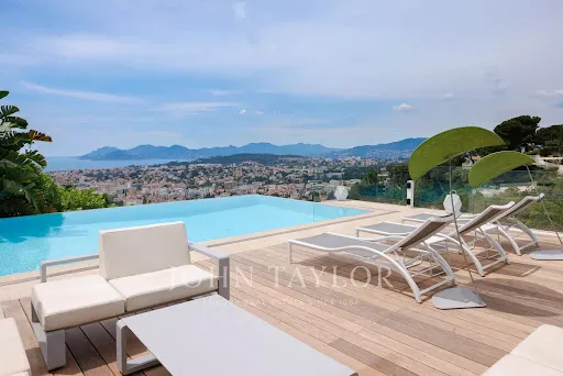 Piscine - Villa Contemporaine avec Vue Mer au Cannet