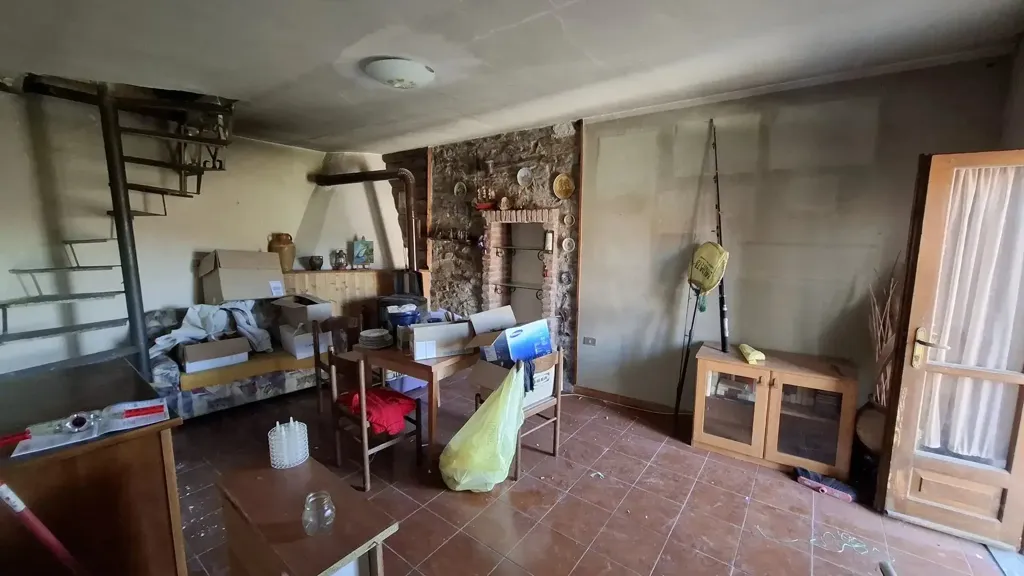 Living Room - Restored Farmhouse with Mountain View, Rocca Canavese
