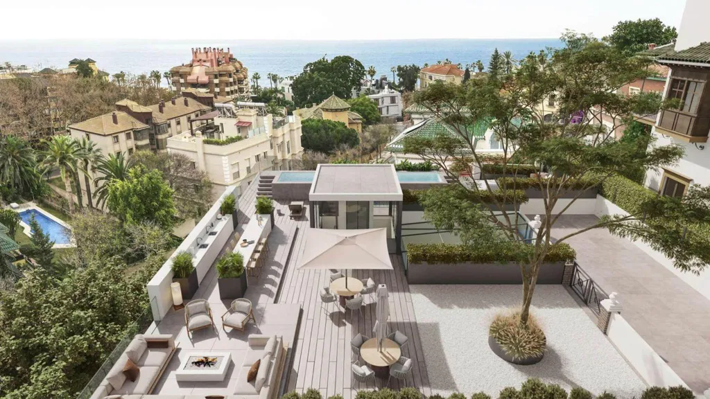 Vue aérienne - Luxury Duplex with Pool in Monte Sancha, Málaga