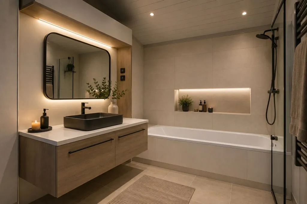 Salles de bain - Maison Charmante avec Grand Jardin à Lendelede