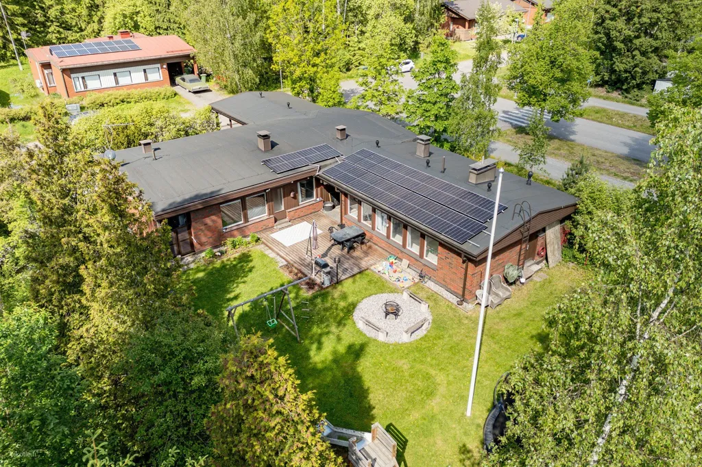 Vue aérienne - Detached House with Pool in Lahti Patomäki