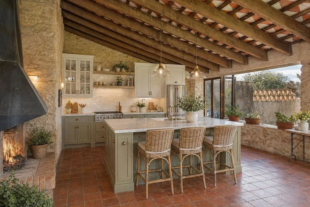 Kitchen - Traditional Stone Cottage with Pool in Bàscara